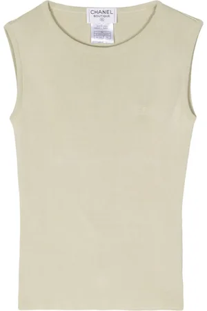 CHANEL Camiseta con logo CC bordado 1998