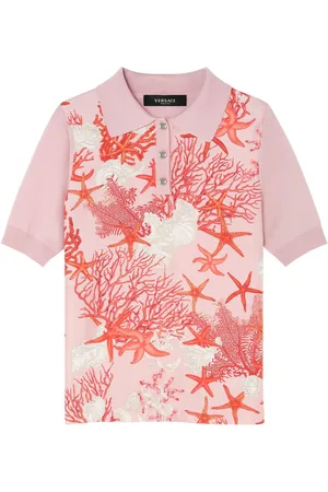 VERSACE Playera tipo polo tejida Barocco Sea