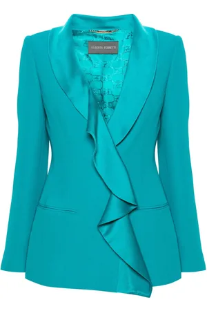 Alberta Ferretti Blazer con solapas de esmoquin y doble botonadura