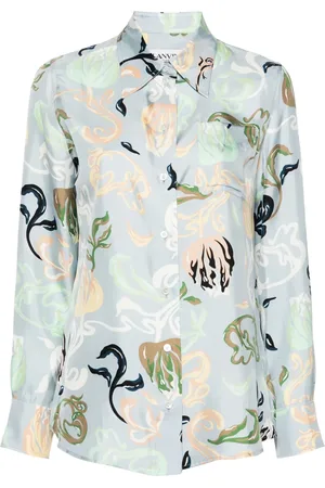 Lanvin Camisa de seda con estampado gráfico