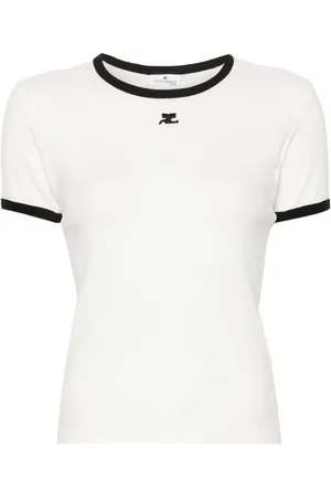 Courrèges Playera con ribete en contraste
