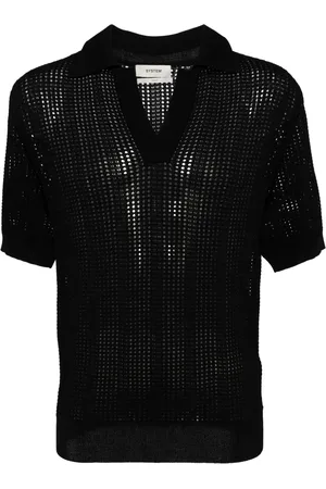 SYSTEM Playera tipo polo de tejido flojo Skashi