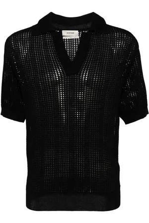 SYSTEM Playera tipo polo de tejido flojo Skashi