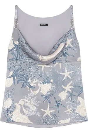 VERSACE Top de seda Barocco Sea