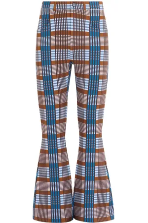 Marni Pantalones acampanados con cuadros estampados