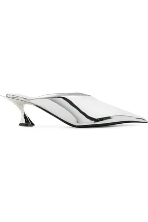 MUGLER Mules metalizados con tacón de 55mm