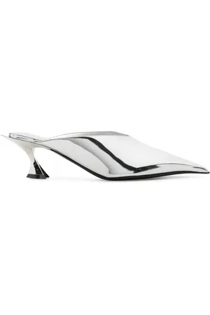 MUGLER Mules metalizados con tacón de 55mm