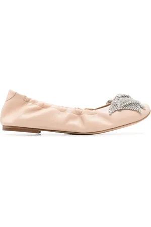 Casadei Flats con moño de strass