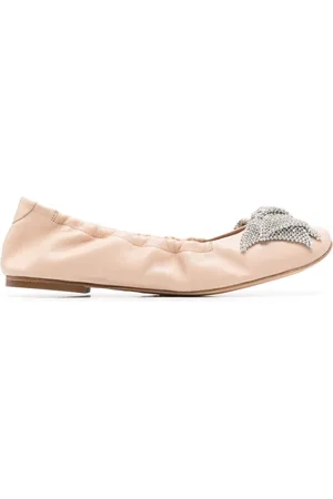 Casadei Flats con moño de strass
