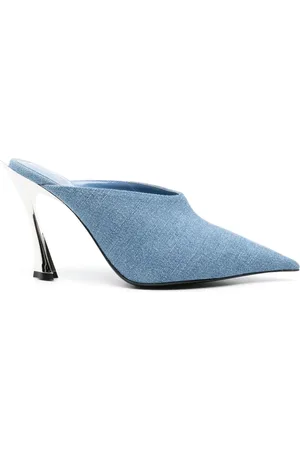 MUGLER Mules de mezclilla con tacón de 95mm