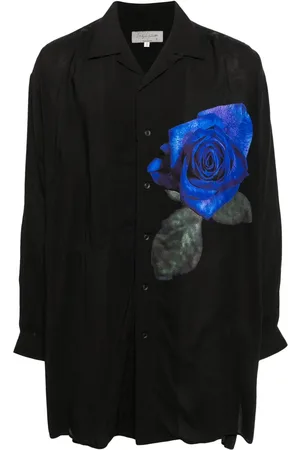 YOHJI YAMAMOTO Camisa manga larga con estampado floral