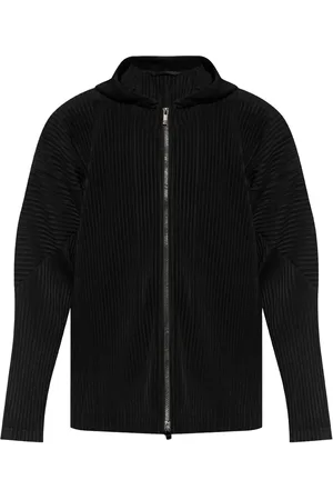 Issey Miyake Hoodie plisado con cierre
