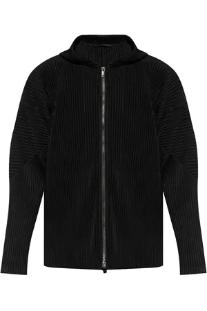 Issey Miyake Hoodie plisado con cierre