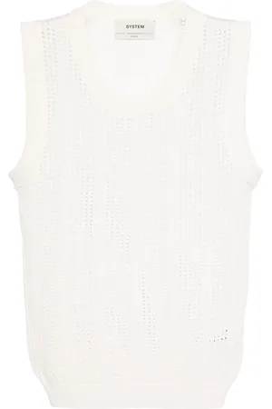 SYSTEM Camiseta de tejido flojo con cuello redondo