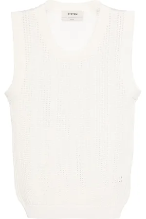 SYSTEM Camiseta de tejido flojo con cuello redondo