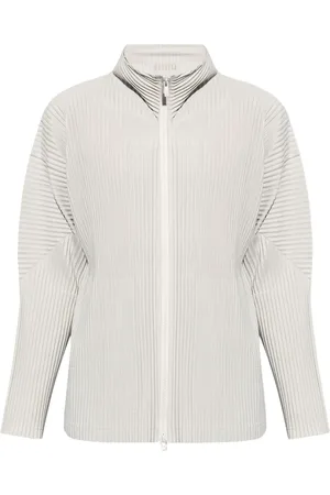 Issey Miyake Hoodie plisado con cierre