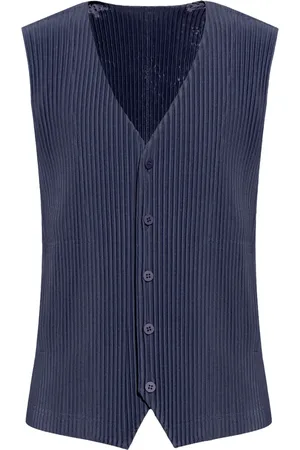Issey Miyake Chaleco plisado con cuello en V