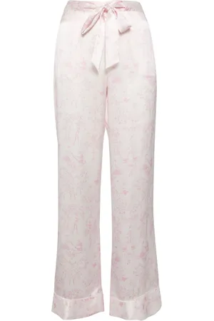 Kiki de Montparnasse Pantalones de seda con estampado gráfico