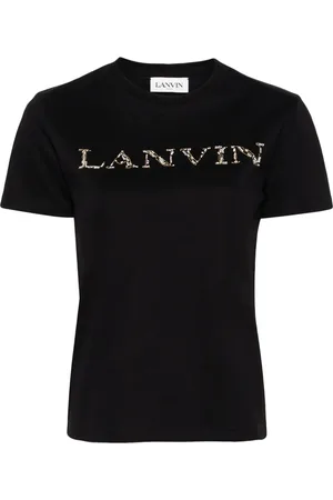 Lanvin Playera con logo bordado y mostacillas