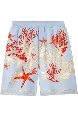VERSACE Bermudas de seda con estampado Barocco Sea