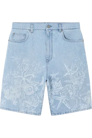 VERSACE Shorts de mezclilla con estampado Barocco Sea