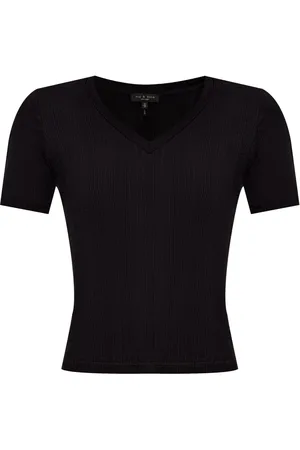 RAG&BONE Playera tejida de canalé con cuello en V