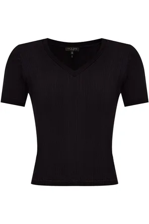 RAG&BONE Playera tejida de canalé con cuello en V