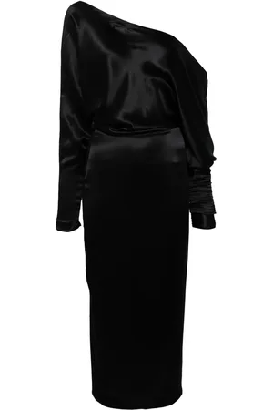 Kiki de Montparnasse Vestido de seda midi con hombro descubierto