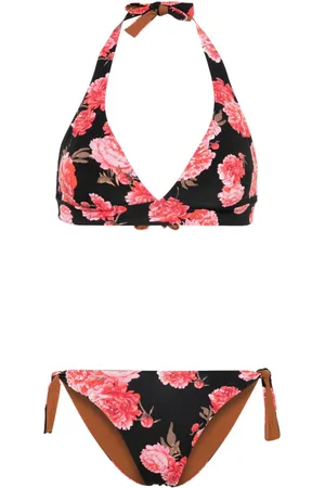 FISICO Top de bikini estilo triángulo reversible
