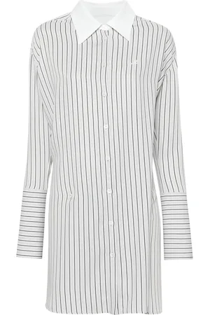Courrèges Camisa con parche del logo y motivo de rayas