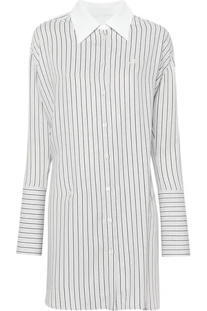 Courrèges Camisa con parche del logo y motivo de rayas