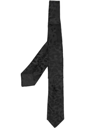 Saint Laurent Corbata de seda con motivo en jacquard
