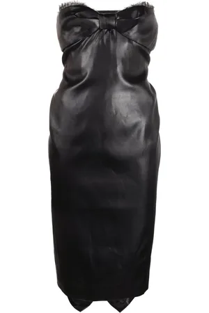 Saint Laurent Vestido midi strapless