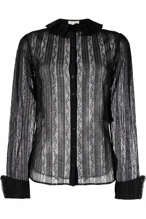 Saint Laurent Camisa con volantes en el cuello