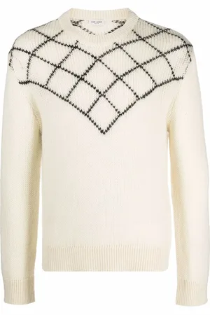 Saint Laurent Suéter con motivo en intarsia