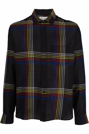 Saint Laurent Camisa con motivo de cuadros