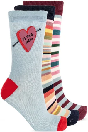 Paul Smith Pack de tres pares de calcetines tejidos en intarsia