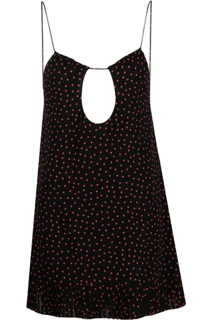 Saint Laurent Vestido corto con estampado de lunares