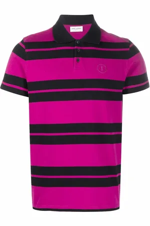 Saint Laurent Playera tipo polo con logo bordado