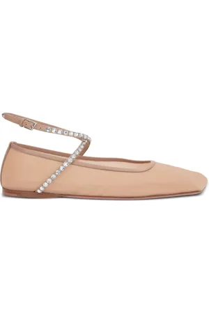 Amina Muaddi Flats Ane con detalles de cristal
