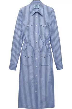 Prada Vestido camisero con motivo de rayas