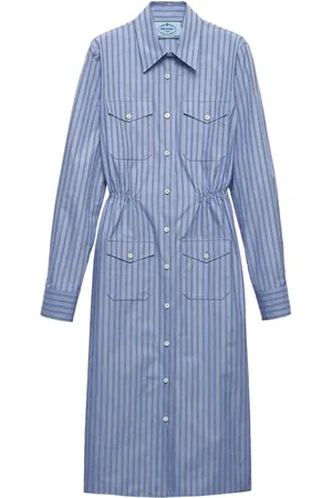 Prada Vestido camisero con motivo de rayas
