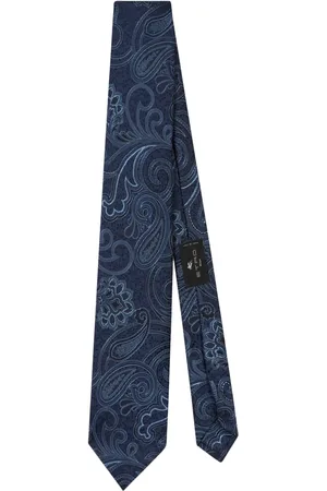 Etro Corbata de seda con motivo de cachemira en jacquard