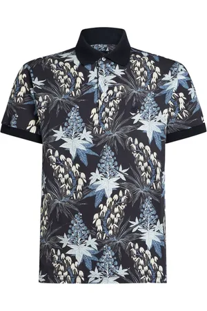 Etro Playera tipo polo con hojas estampadas