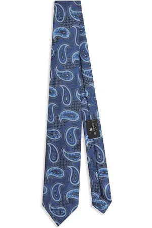 Etro Corbata de seda con motivo de cachemira en jacquard