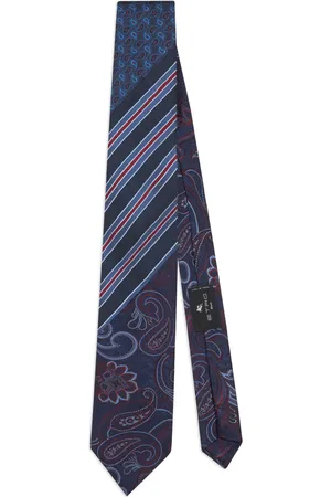 Etro Corbata de seda con motivo de cachemira en jacquard