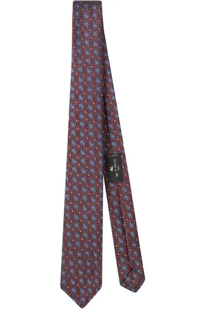 Etro Corbata de seda con motivo de cachemira en jacquard