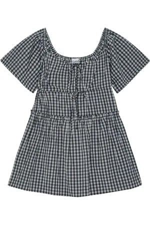 Ganni Vestido corto a cuadros estampados