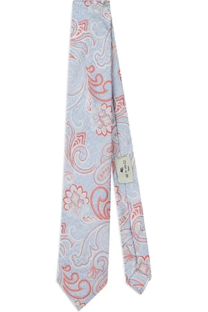 Etro Corbata de seda con motivo de cachemira en jacquard