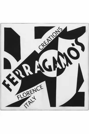 Salvatore Ferragamo Mascada de seda con logo estampado
